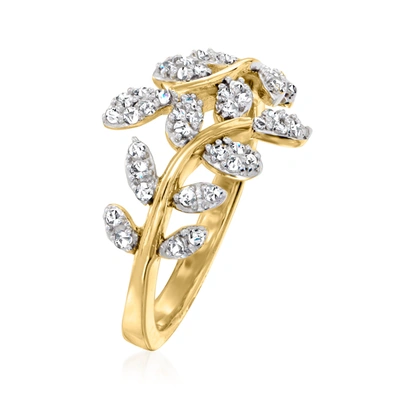 Ross-simons Diamond Vine Ring In 18kt Gold Over Sterling In Gold