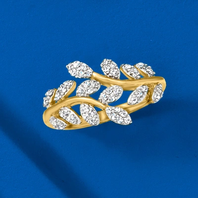 Ross-simons Diamond Vine Ring In 18kt Gold Over Sterling In Gold