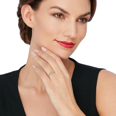 Ross-simons Diamond Leaf Bypass Ring In 14kt Yellow Gold