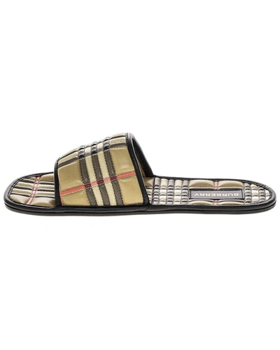Shop Burberry Leather Slide In Multi