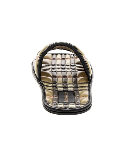 Shop Burberry Leather Slide In Multi
