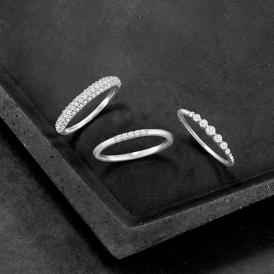 Ross-simons Diamond Pave Ring In Sterling Silver In Silver