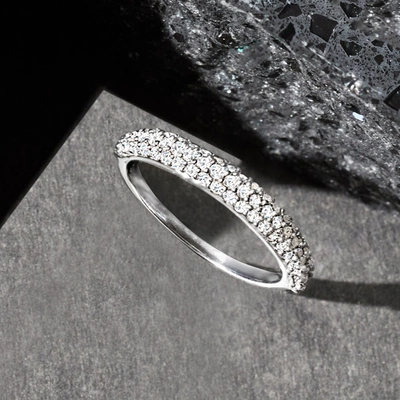 Ross-simons Diamond Pave Ring In Sterling Silver In Silver