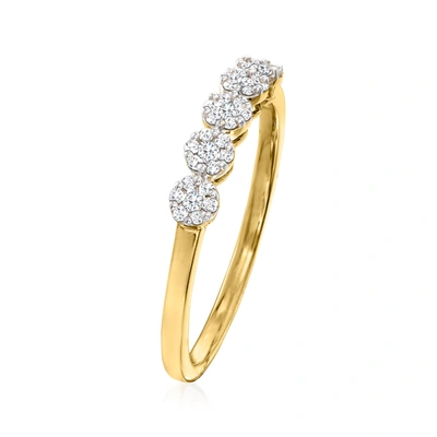 Rs Pure Ross-simons Diamond Cluster Band Ring In 14kt Yellow Gold In White