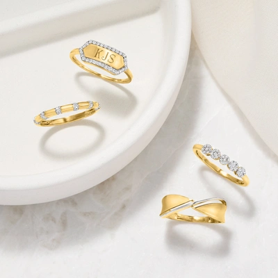 Rs Pure Ross-simons Diamond Cluster Band Ring In 14kt Yellow Gold In White