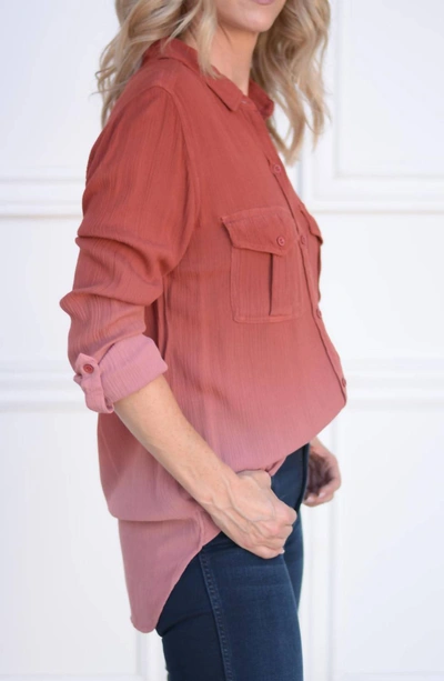 Shop Dear John Denim Adrianne Blouse In Autumn Blaze In Pink