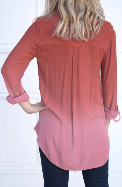 Shop Dear John Denim Adrianne Blouse In Autumn Blaze In Pink