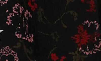 Shop Paige Lilou Floral Midi Dress In Black / Mauve Wine