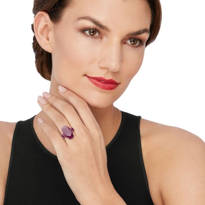 Ross-simons 3-stone Ruby Ring In Sterling Silver In Red