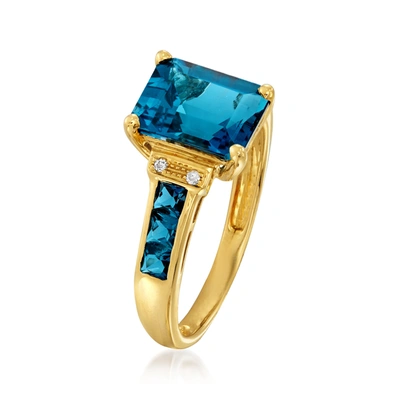 Ross-simons London Blue Topaz Ring In 14kt Yellow Gold