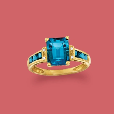 Ross-simons London Blue Topaz Ring In 14kt Yellow Gold