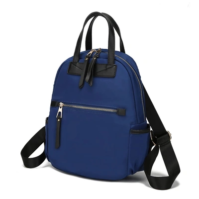 Shop Mkf Collection By Mia K Greer Nylon Backpack Multi Pockets In Blue