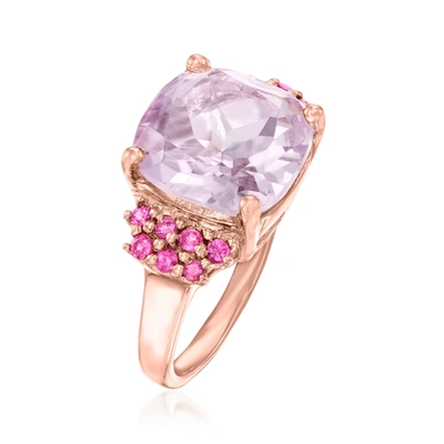 Ross-simons Amethyst And . Rhodolite Garnet Ring In 18kt Rose Gold Over Sterling In Pink