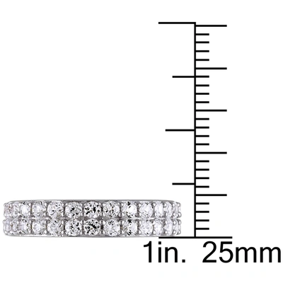 Mimi & Max 1 7/8ct Tgw Created White Sapphire Double Row Ring In Sterling Silver In Silver
