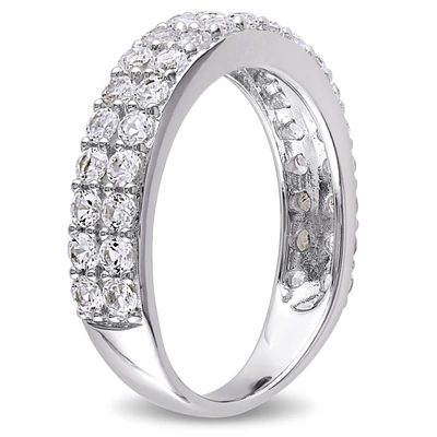 Mimi & Max 1 7/8ct Tgw Created White Sapphire Double Row Ring In Sterling Silver In Silver