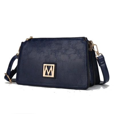 Shop Mkf Collection By Mia K Domitila Vegan Leather Women's Shoulder Bag In Blue