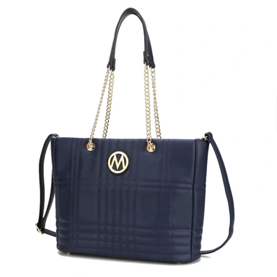 Mkf Collection By Mia K Alyne Vegan Leather Women's Tote Bag In Blue