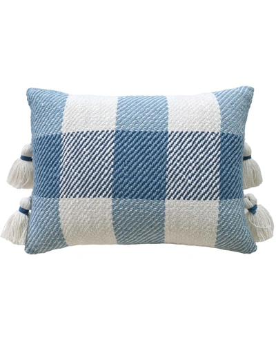 Shop Vibhsa Linden Street Handloom Woven Textured Plaid Decorative Pillow, 14''x20'' In Multi