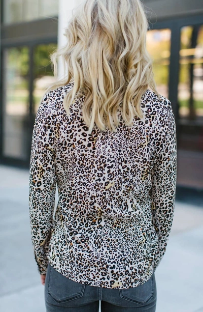 Shop Pink Martini Panther Leopard Printed Blouse In Beige