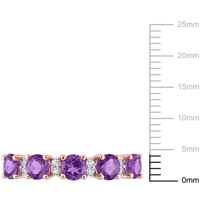Mimi & Max 1 3/5 Ct Tgw Amethyst-africa And White Topaz Semi Eternity Ring In Purple