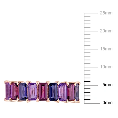 Shop Mimi & Max 2 1/6 Ct Tgw Baguette Amethyst-brazil Rhodolite And Iolite Semi-eternity Ring In Purple