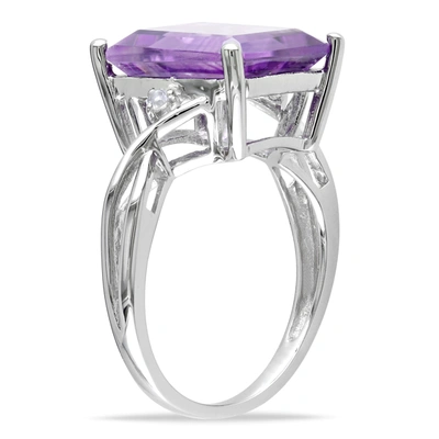 Mimi & Max 5 7/8 Ct Tgw Emerald Cut Amethyst White Topaz Ring In Sterling Silver In Purple