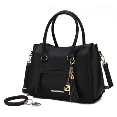 Mkf Collection By Mia K Valeria Satchel Handbag With Keyring In Black
