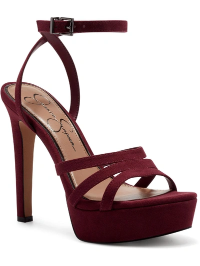 Shop Jessica Simpson Balina 3 Womens Microsuede Open Toe Heels In Red