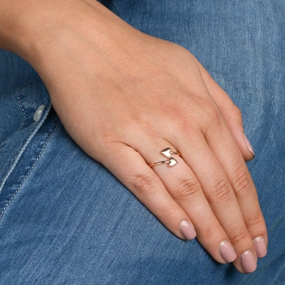 Fremada 14k Rose Gold Double Heart Bypass Ring