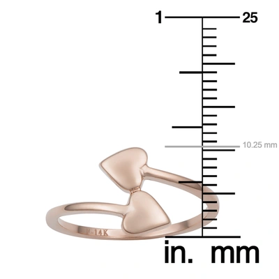 Shop Fremada 14k Rose Gold Double Heart Bypass Ring