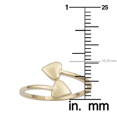 Fremada 14k Yellow Gold Double Heart Bypass Ring