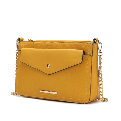 Shop Mkf Collection By Mia K Maribel Vegan Leather Women's 3-in-1 Crossbody Bag In Yellow