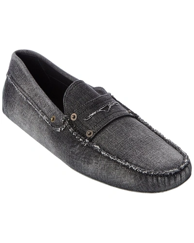 Shop Tod's Tods Gommini Canvas Loafer In Grey