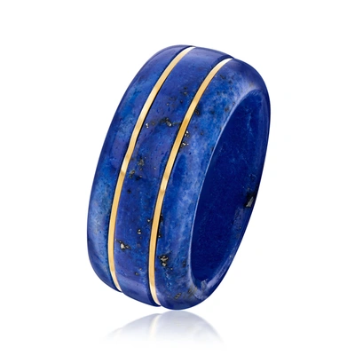 Ross-simons Lapis Ring With 14kt Yellow Gold In Blue