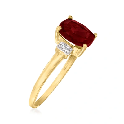 Shop Canaria Fine Jewelry Canaria Garnet Ring With White Topaz Accents In 10kt Yellow Gold