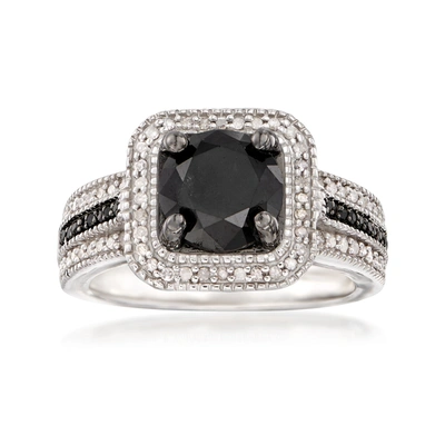 Ross-simons Black And White Diamond Ring In Sterling Silver