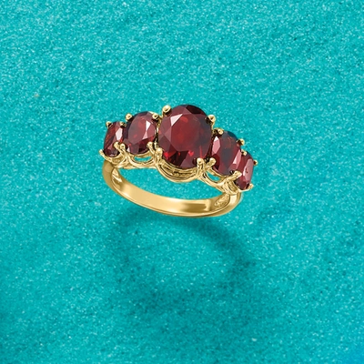 Ross-simons Pink Topaz 5-stone Ring In 18kt Gold Over Sterling In Gold
