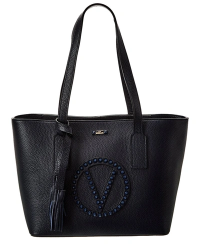 Shop Valentino By Mario Valentino Prince Rock Leather Tote In Black