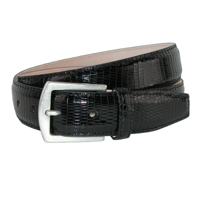 Shop Crookhorndavis Tejus Lizard 32mm Belt In Black
