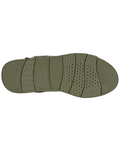 Shop Geox Dandra Leather-trim Sandal In Green