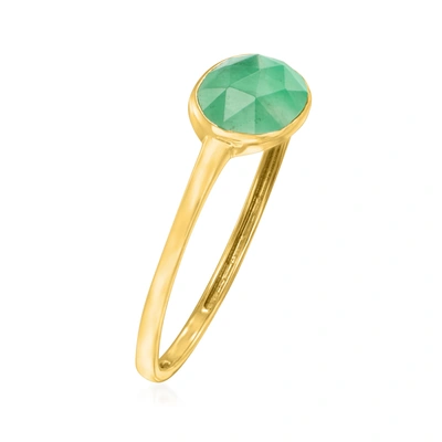 Shop Ross-simons Emerald Ring In 14kt Yellow Gold In Green