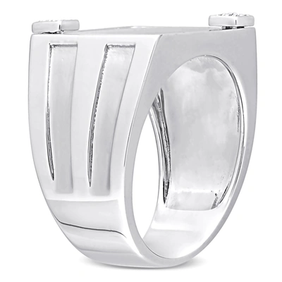 Mimi & Max 5ct Tgw Square Black Onyx And Diamond Accent Men's Ring In Sterling Silver In Black