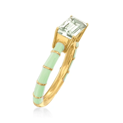 Ross-simons Amethyst Ring With Purple Enamel In 18kt Gold Over Sterling In Green