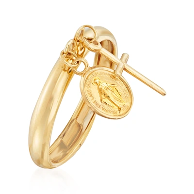 Ross-simons Italian 14kt Yellow Gold Religious Charm Ring