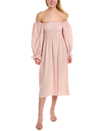 Shop Opt O. P.t. Athena Midi Dress In Beige