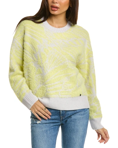 Shop Ted Baker Marrlo Jacquard Easy Fit Wool-blend Sweater In Yellow