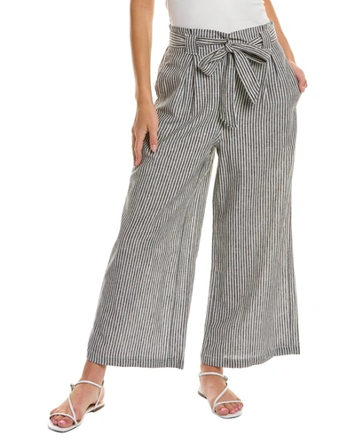 Shop Max Studio Wide Leg Linen-blend Pant In Grey