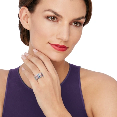 Ross-simons Multi-gemstone Ring In Sterling Silver
