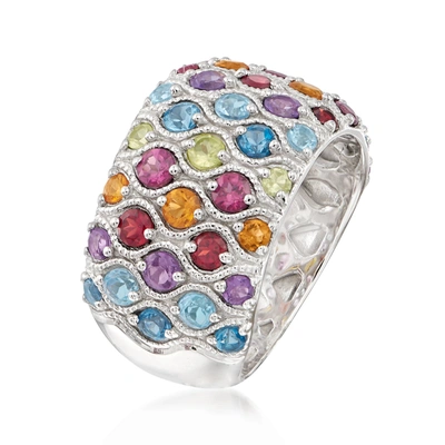 Ross-simons Multi-gemstone Ring In Sterling Silver