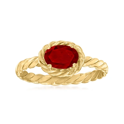 Shop Canaria Fine Jewelry Canaria Garnet Twisted Ring In 10kt Yellow Gold